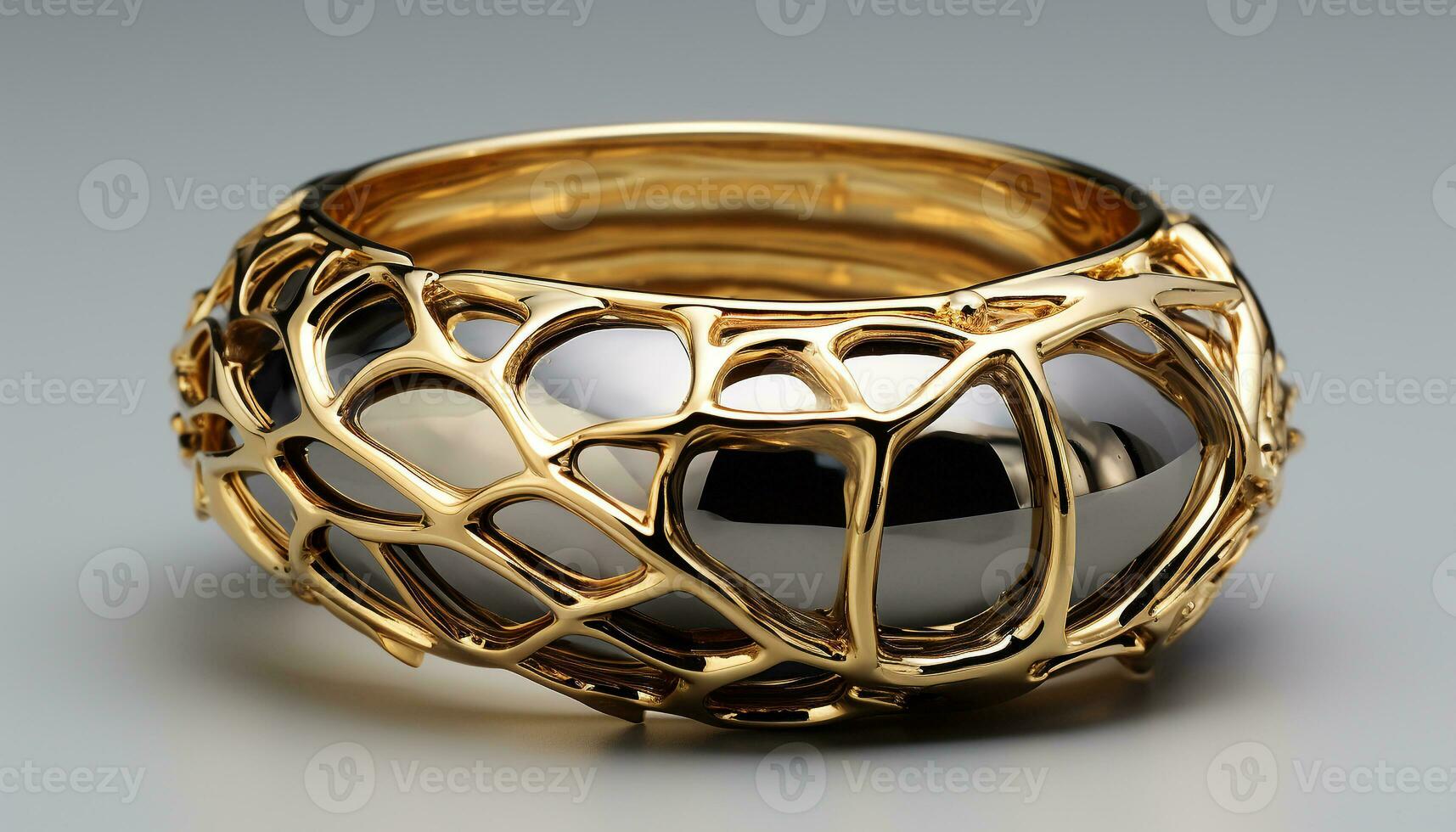 AI generated Shiny gold bowl, antique souvenir, symbol of wealth generated by AI photo