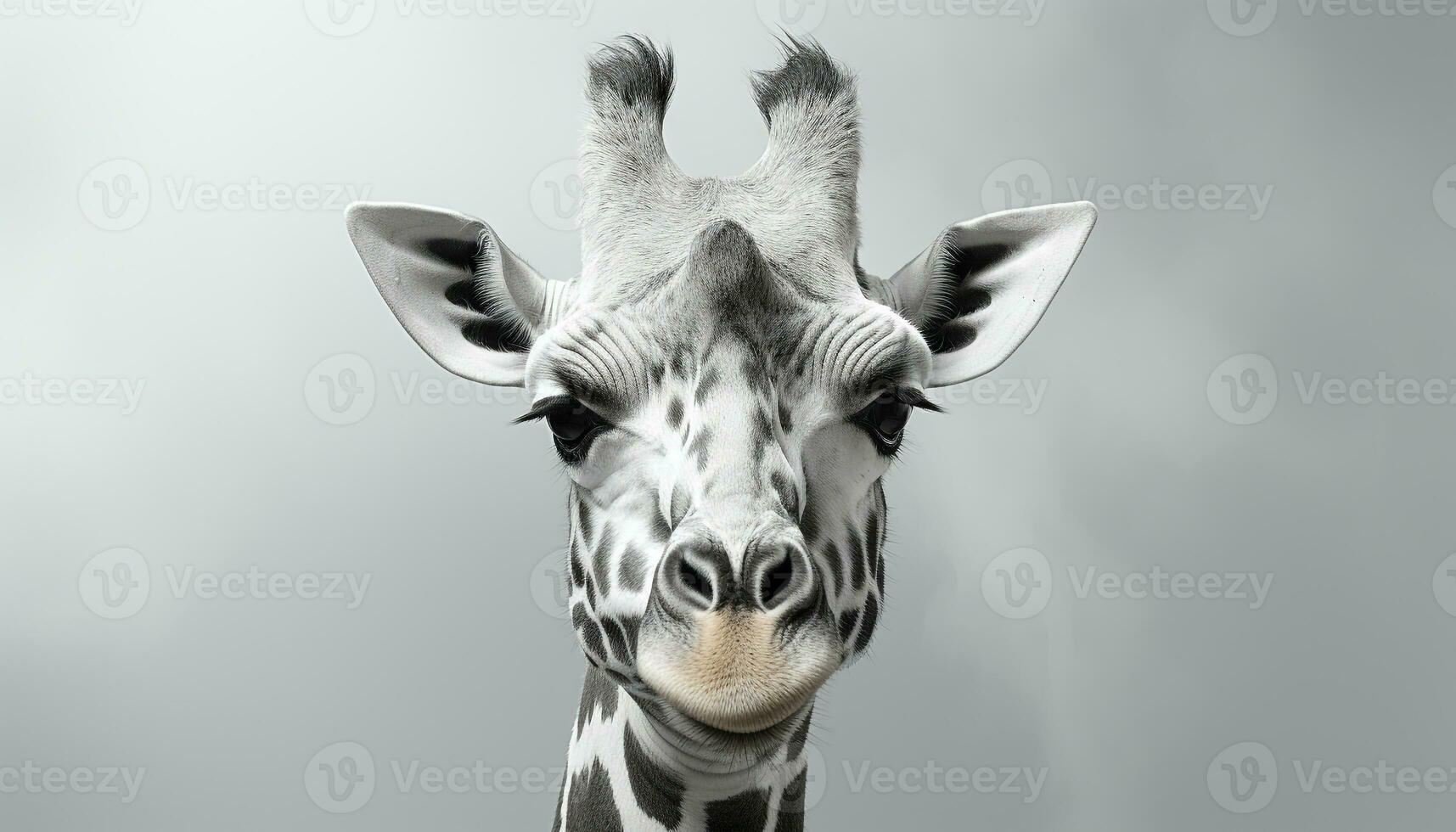 AI generated Giraffe and zebra, nature monochrome beauty in the wild generated by AI photo