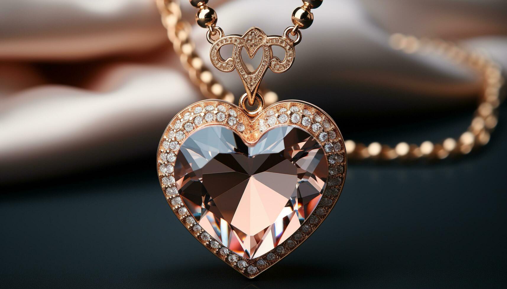 AI generated Shiny gold necklace, a precious gem of elegance and glamour generated by AI photo