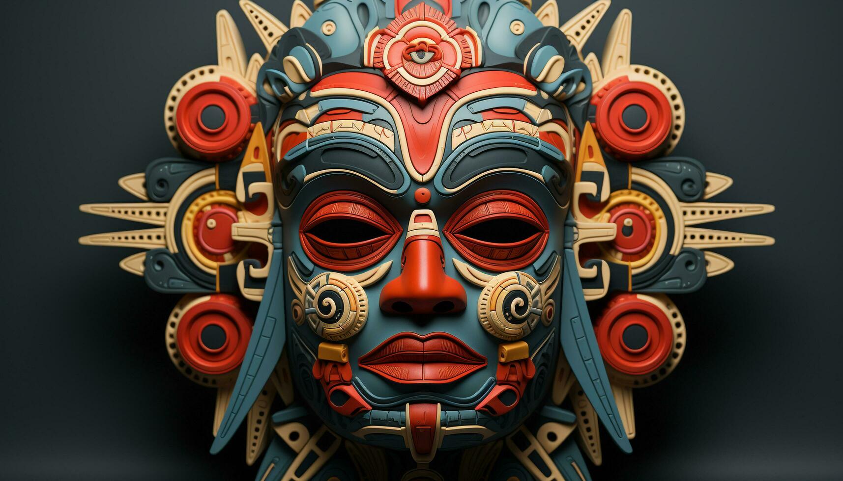 AI generated Ancient cultures celebrate spirituality with ornate mask sculptures generated by AI photo