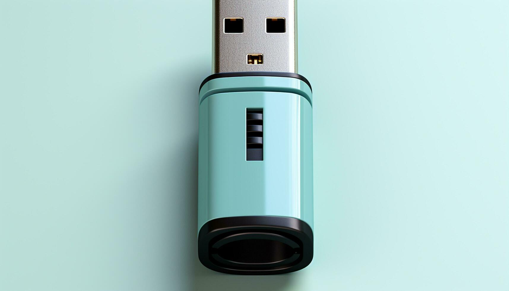 AI generated USB stick stores memories, connects to computer for data backup generated by AI photo