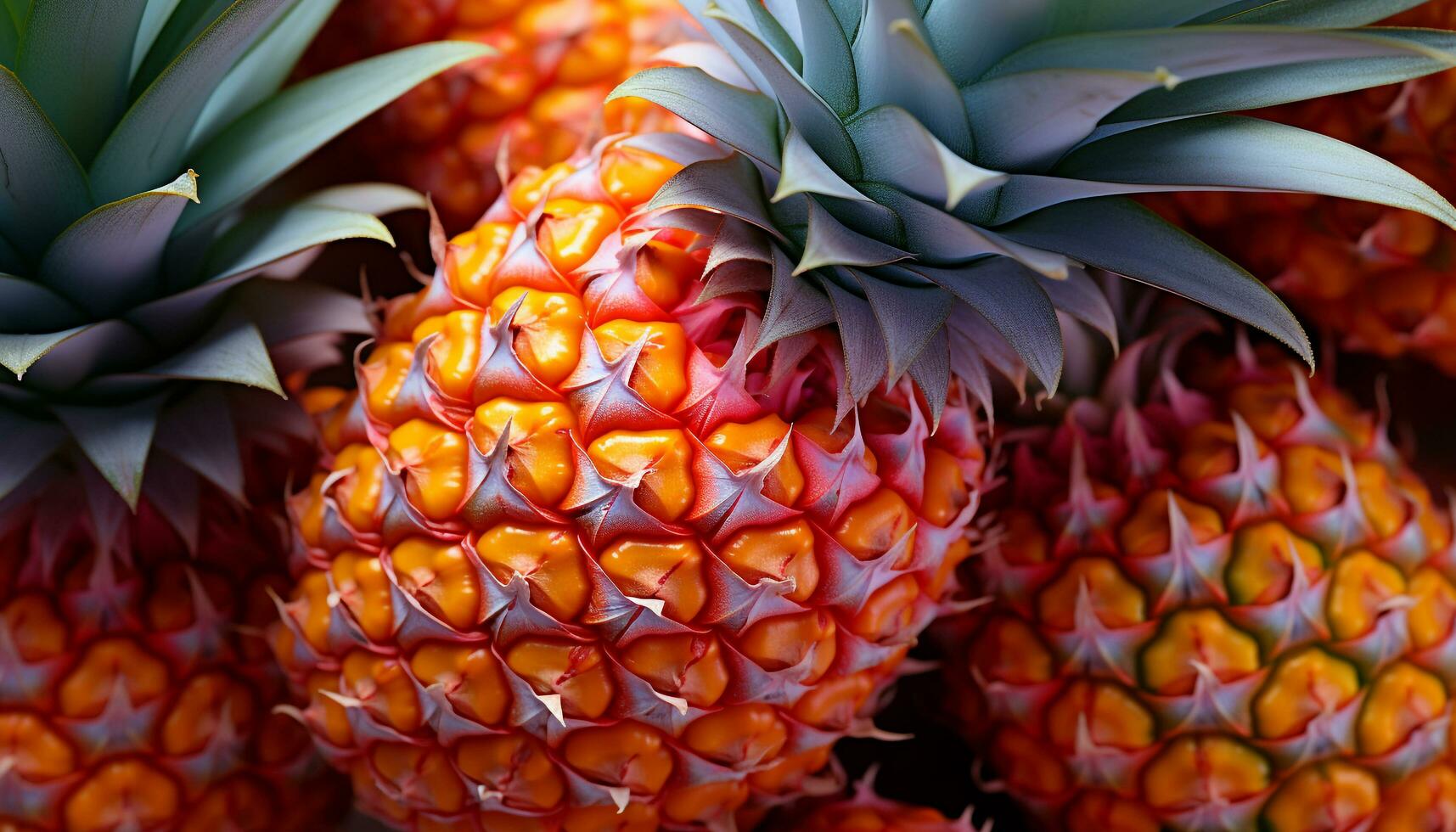 AI generated Freshness and sweetness of ripe pineapple, a healthy tropical snack generated by AI photo