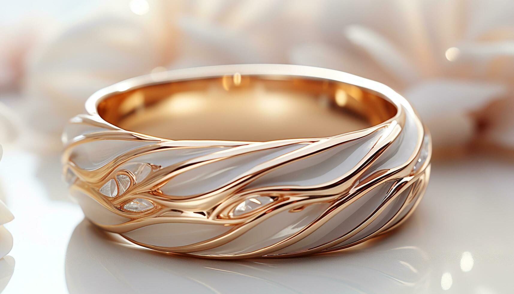 AI generated Shiny gold bracelet, symbol of love and elegance generated by AI photo