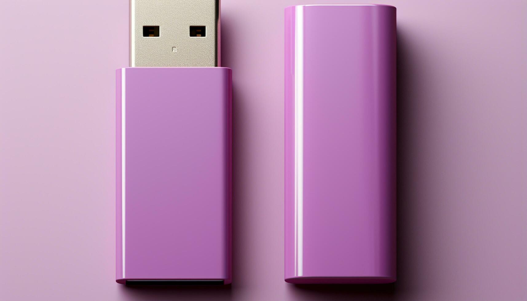 AI generated USB stick connects computer equipment for data storage and backup generated by AI photo