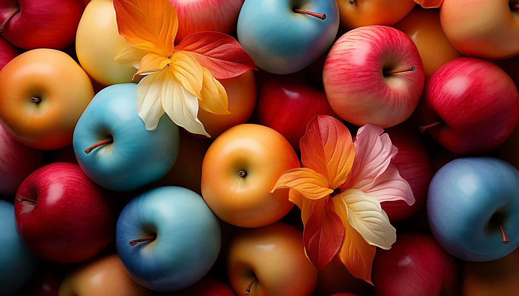 AI generated Vibrant colors of nature create a fresh, close up decoration generated by AI photo