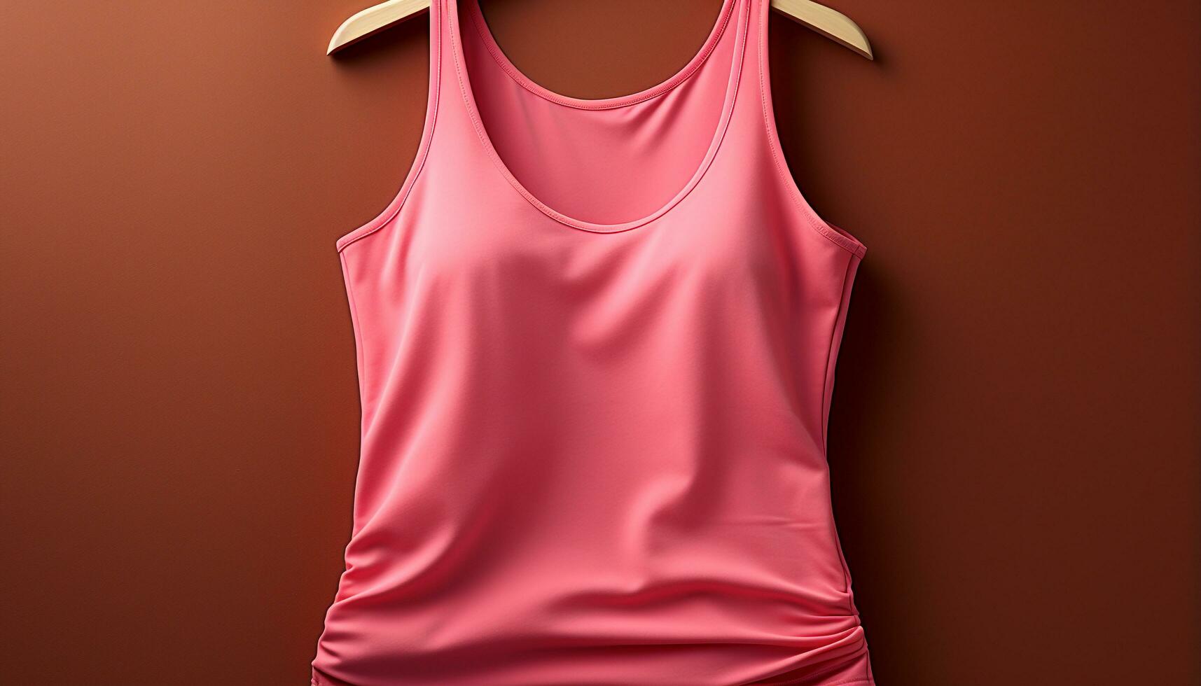 AI generated Fashion illustration of a slim woman in a purple tank top generated by AI photo