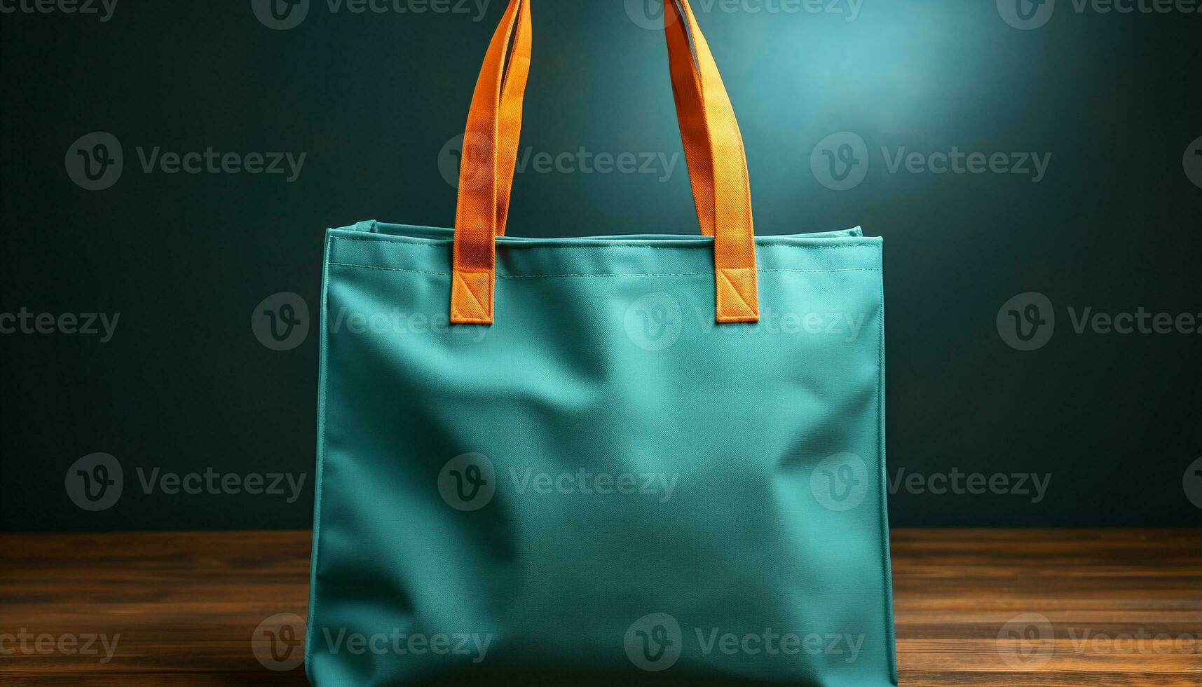 AI generated Fashion store shopping bag with elegant yellow and blue design generated by AI photo