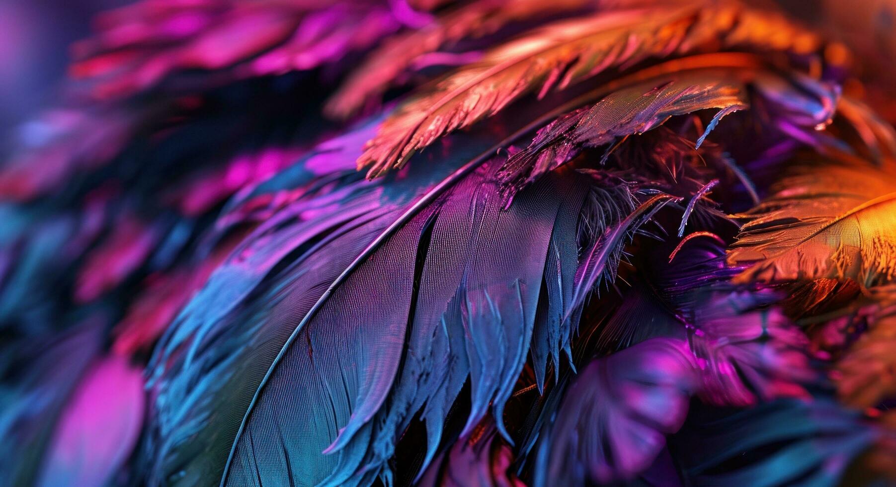 AI generated blackhaired feathers wallpaper photo