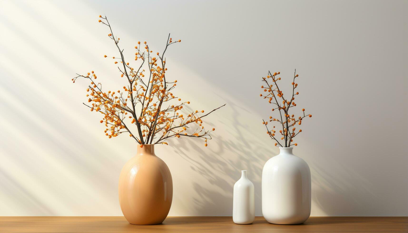AI generated Freshness of nature in a modern vase, a beautiful composition generated by AI photo