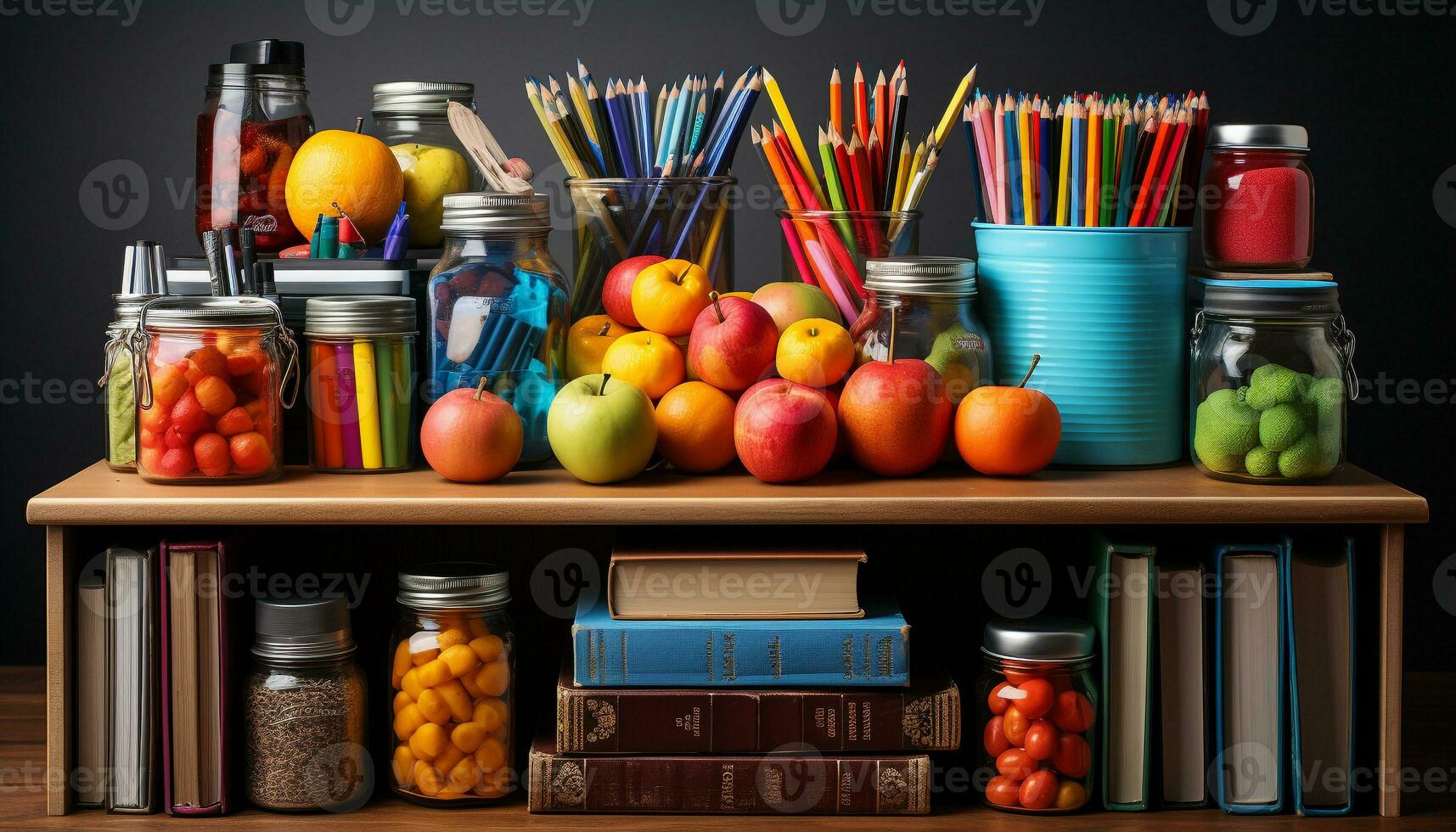 AI generated Healthy eating a colorful collection of fresh fruits and vegetables generated by AI photo