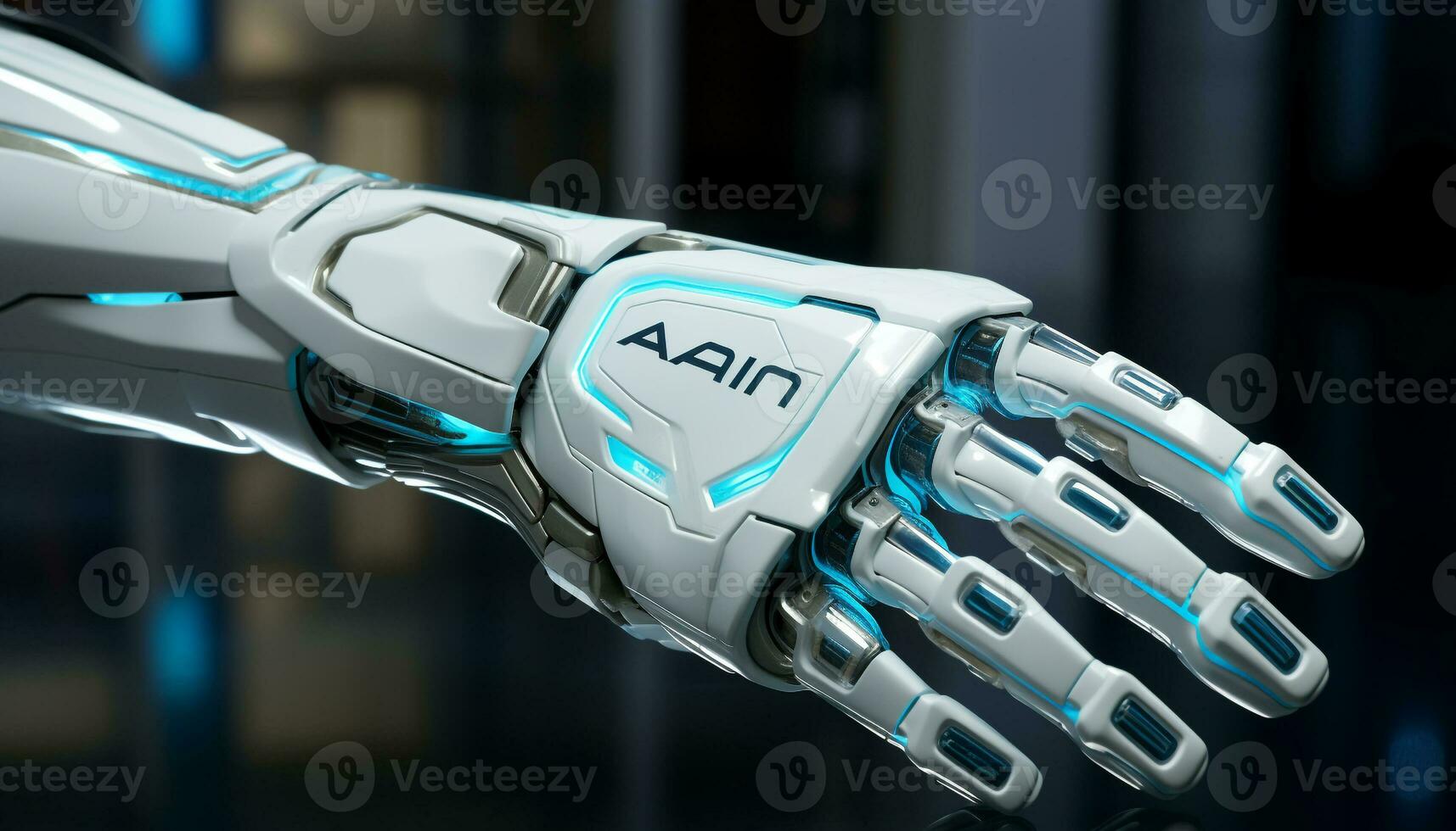 AI generated Futuristic robotic arm, a marvel of technology and machinery generated by AI photo