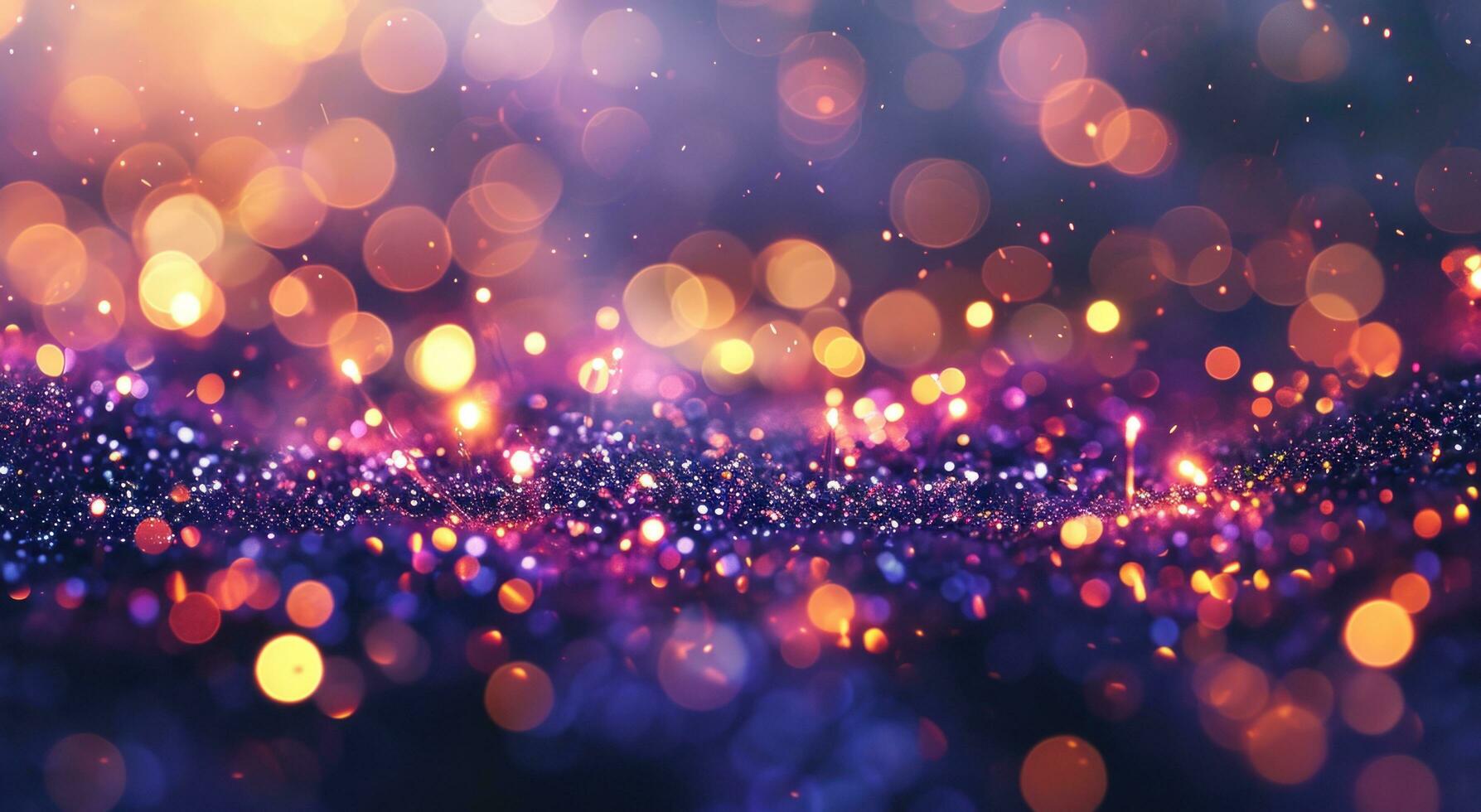 AI generated christmas background with lights on top of purple and blue photo