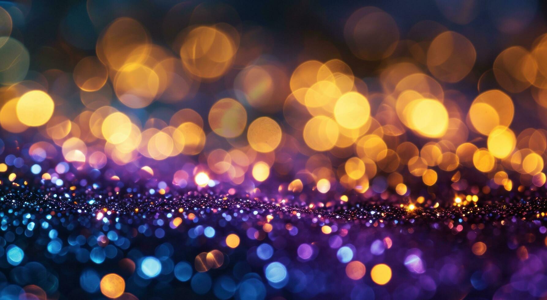 AI generated christmas background with lights on top of purple and blue photo