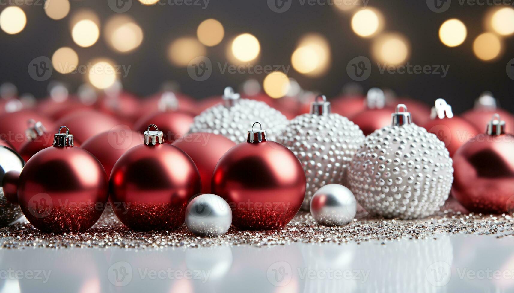 AI generated Shiny snowflake ball illuminates Christmas celebration with vibrant joy generated by AI photo