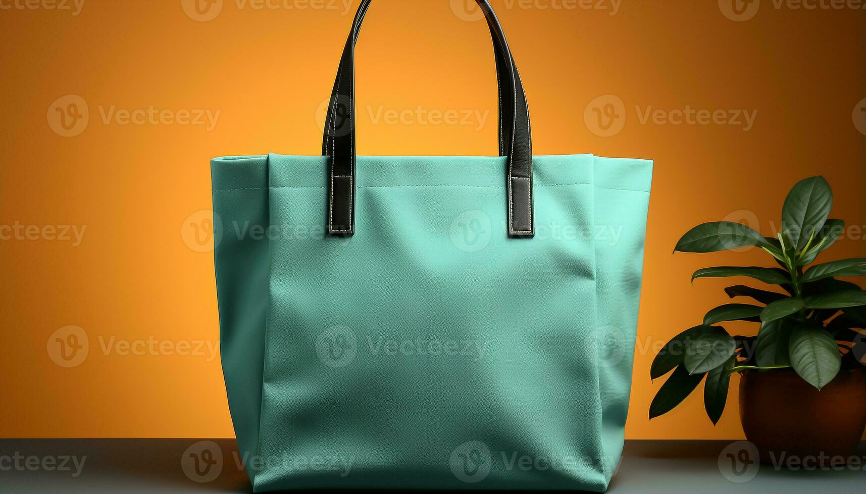 AI generated Fashionable yellow purse with shiny handle, perfect summer accessory generated by AI photo