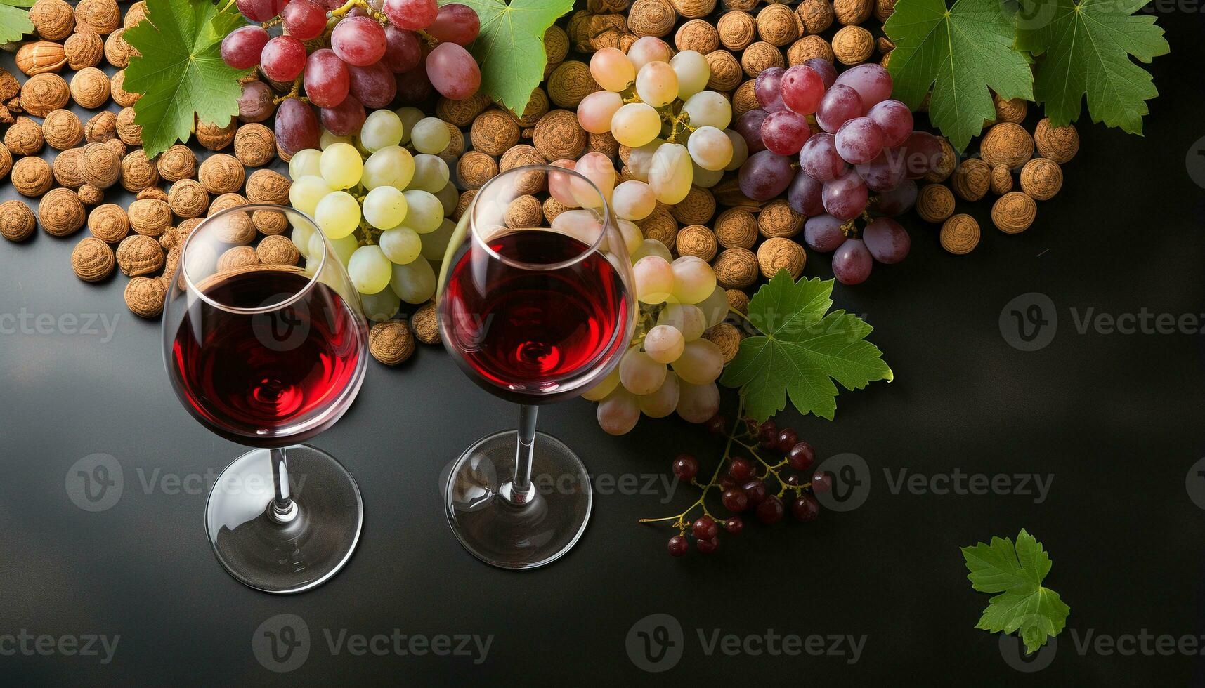 AI generated Freshness in a glass, grape and wine celebrate nature bounty generated by AI photo