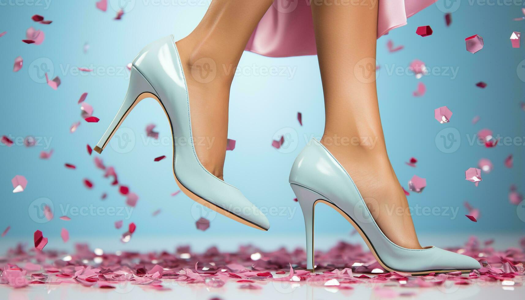 AI generated Elegant woman in high heels exudes sensuality and glamour generated by AI photo