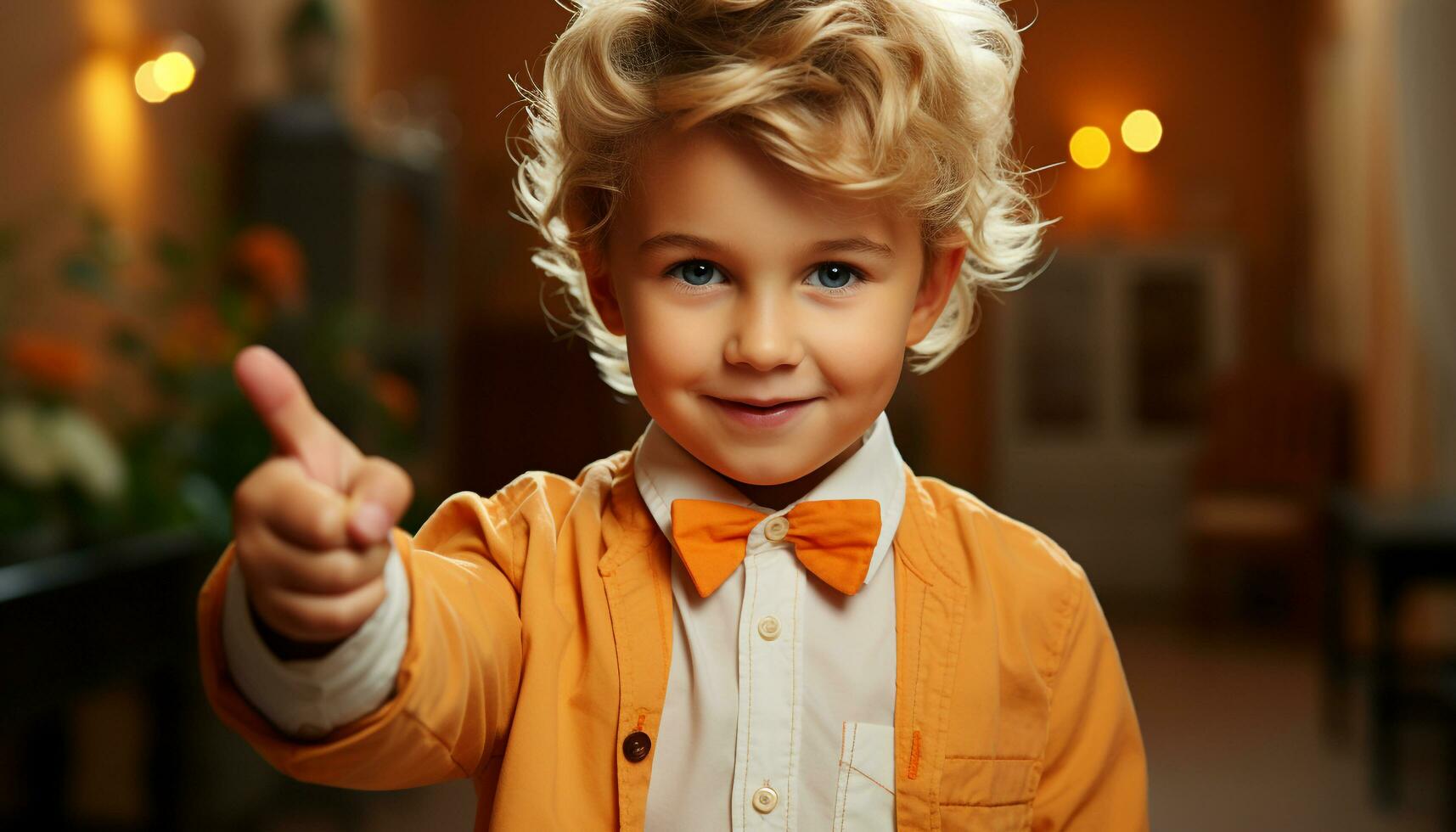 AI generated Smiling child, cute and cheerful, brings joy and happiness generated by AI photo