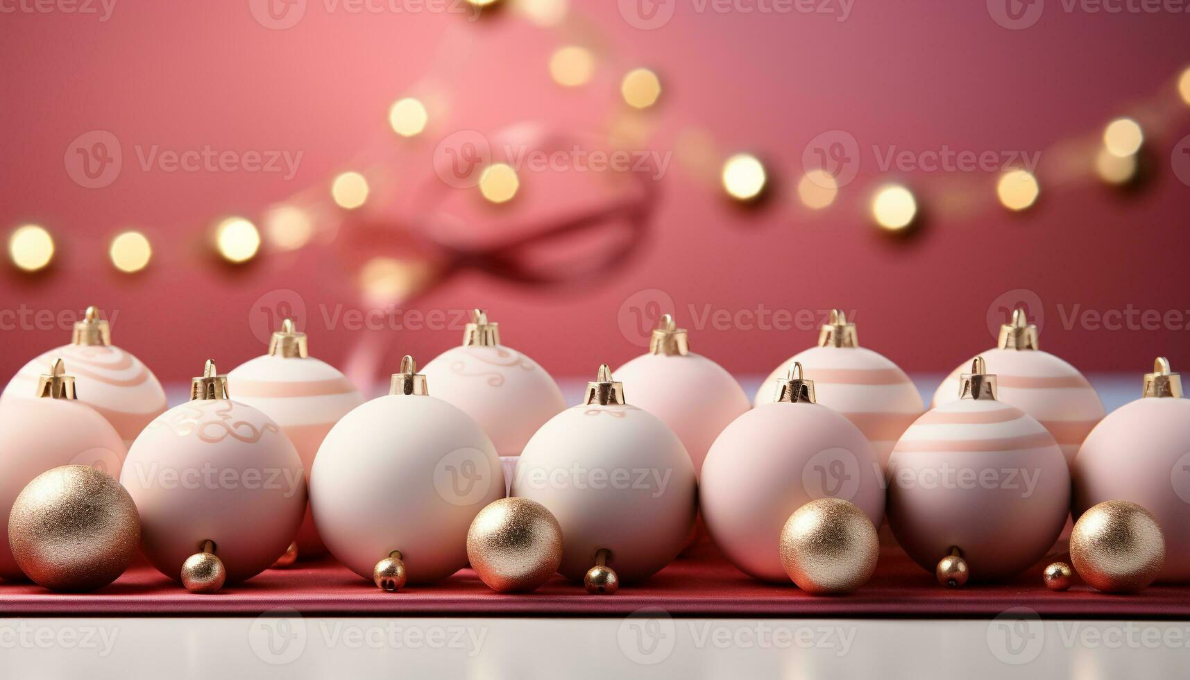 AI generated Bright gold ornament glowing in defocused background, celebrating Christmas generated by AI photo