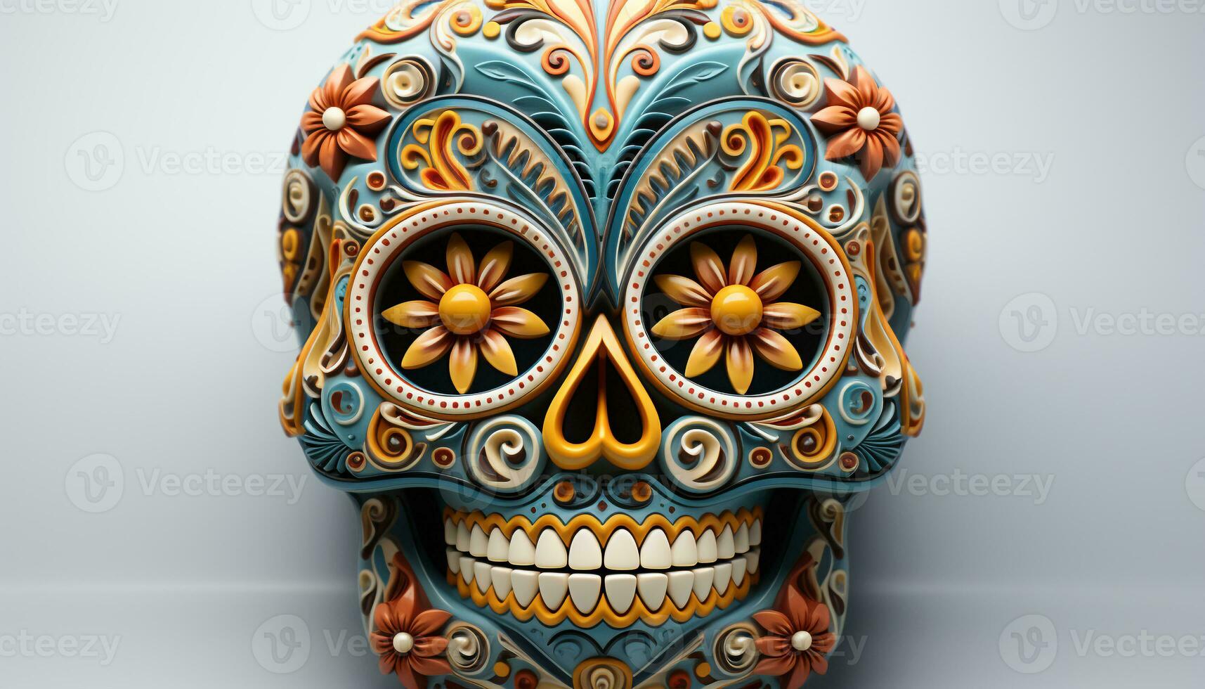 AI generated Day of the Dead celebration Skulls, flowers, and Mexican traditions generated by AI photo