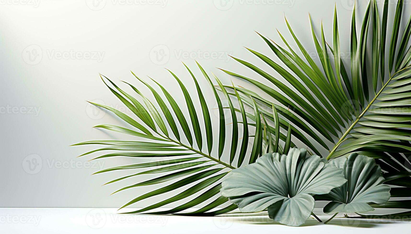 AI generated Freshness of summer in a tropical rainforest, palm trees sway generated by AI photo