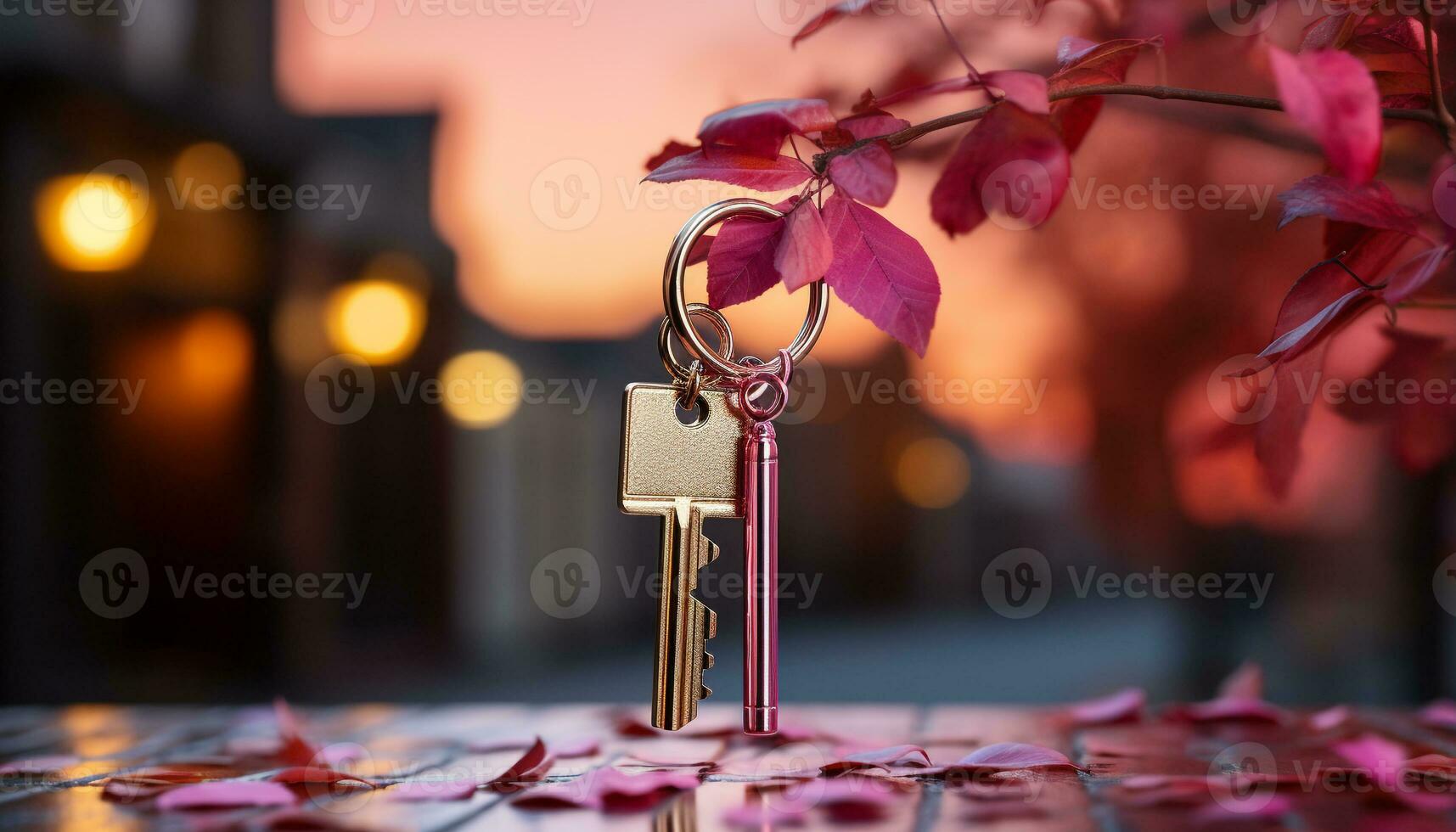 AI generated Key to success vibrant nature symbolizes new home ownership generated by AI photo
