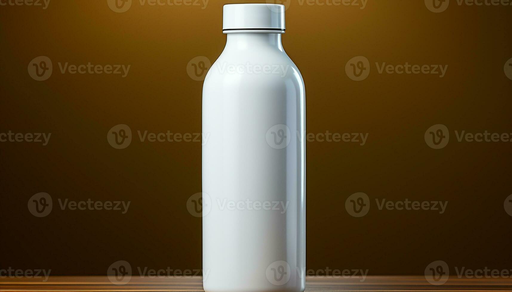 AI generated Fresh milk in glass bottle, symbol of healthy organic drink generated by AI photo