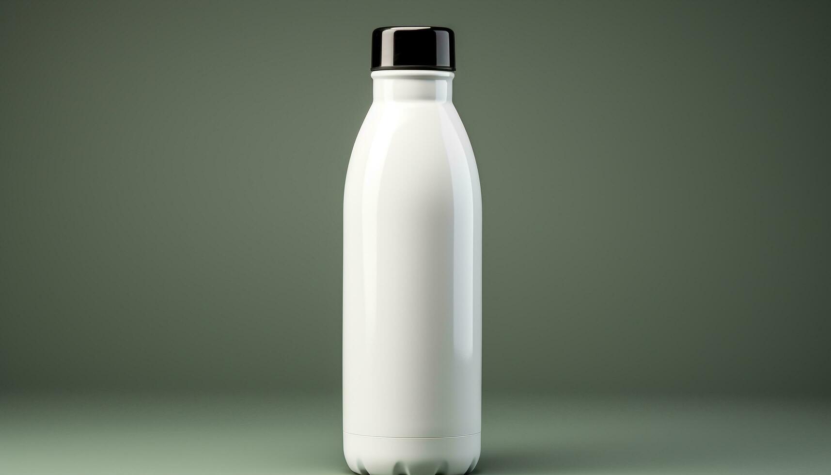 AI generated Fresh milk in a clean glass bottle, healthy and organic generated by AI photo