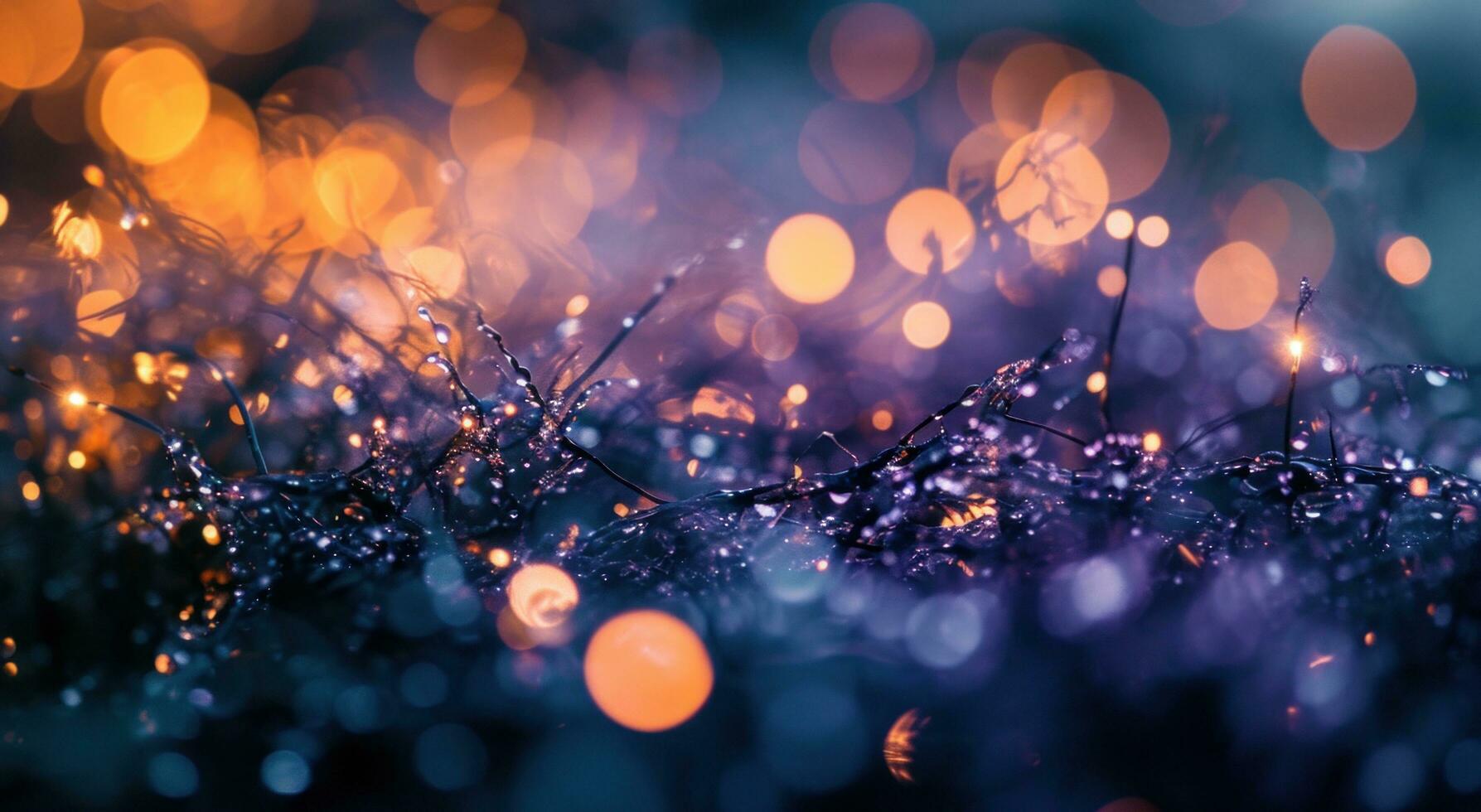 AI generated bokeh effect christmas tree background blurred and shining christmas rings photo