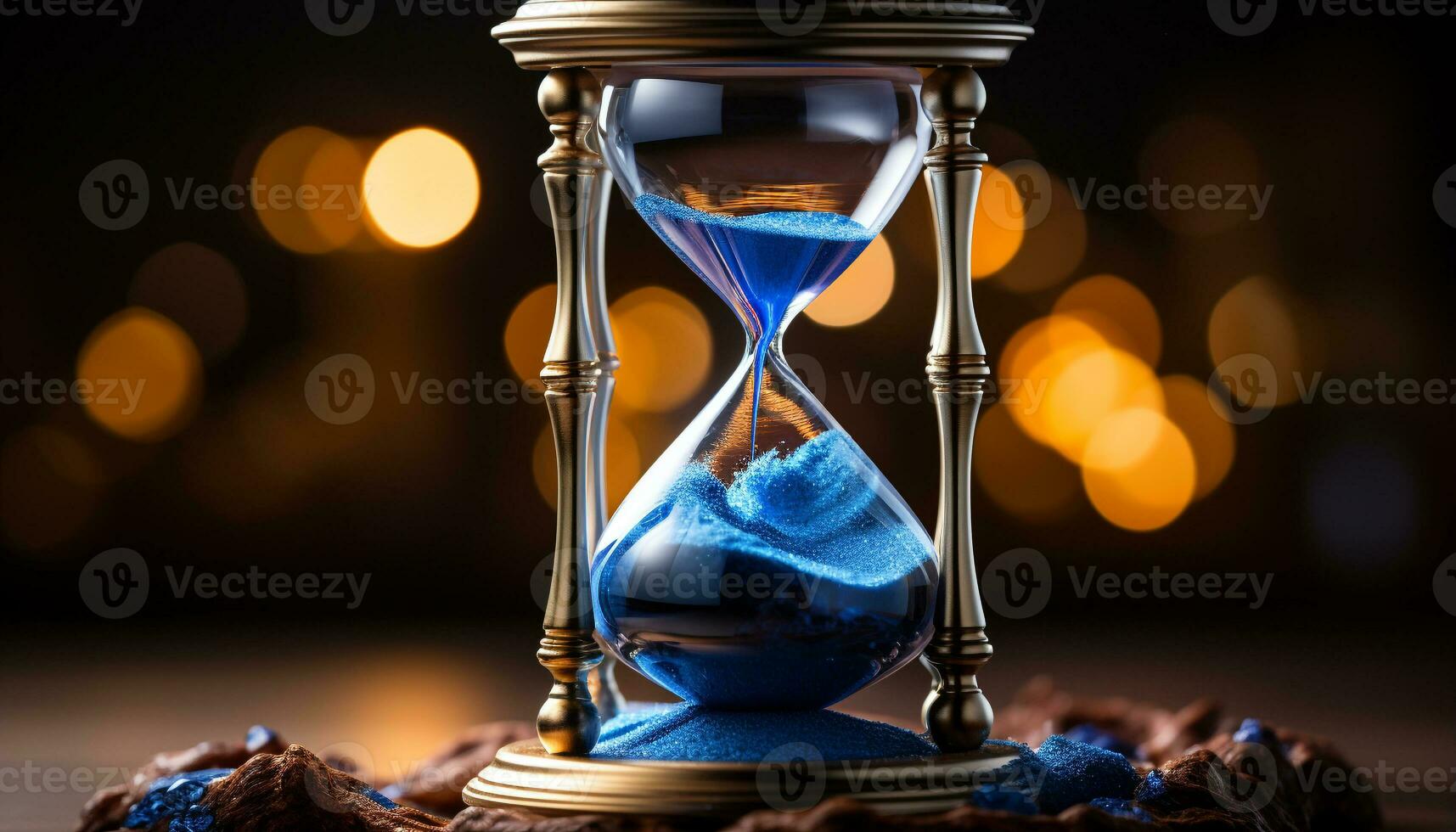AI generated Antique clock measures time, countdown to midnight, success approaching generated by AI photo