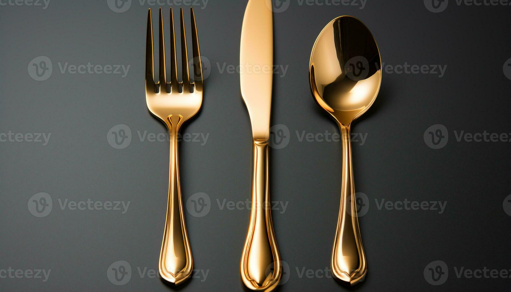 AI generated Shiny silverware set reflects elegance in clean kitchen background generated by AI photo