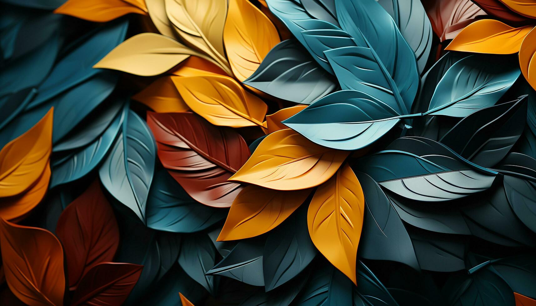 AI generated Abstract autumn foliage in modern wallpaper design generated by AI photo