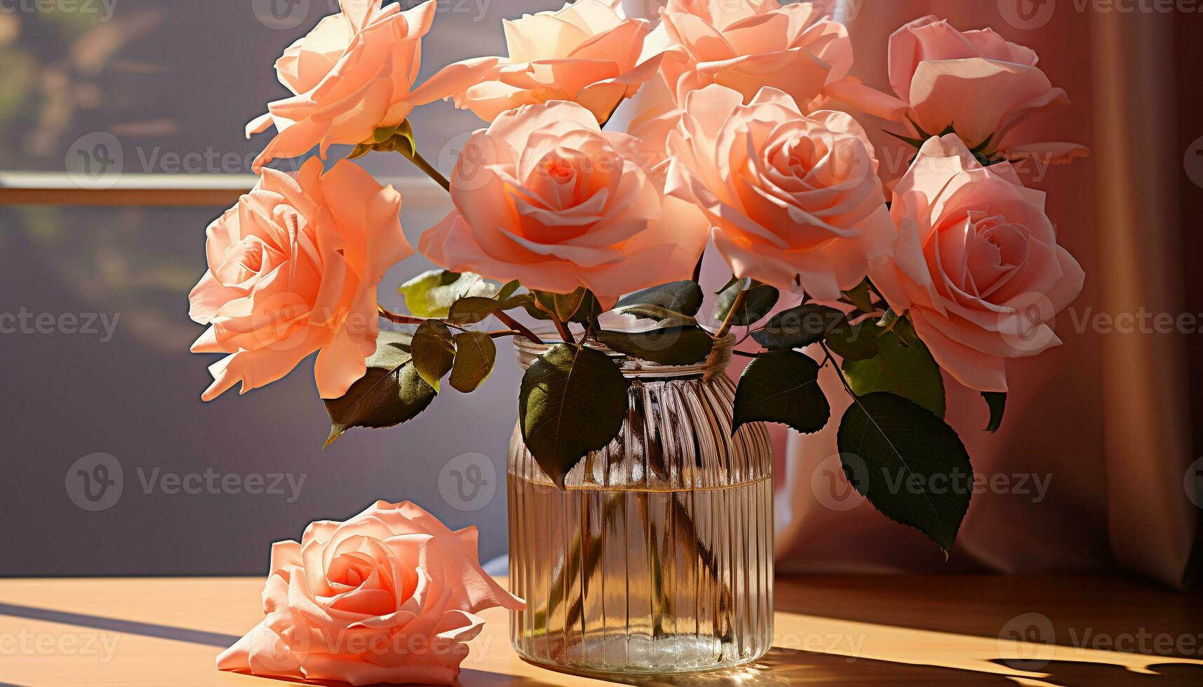 AI generated Freshness and beauty in nature a pink flower bouquet generated by AI photo