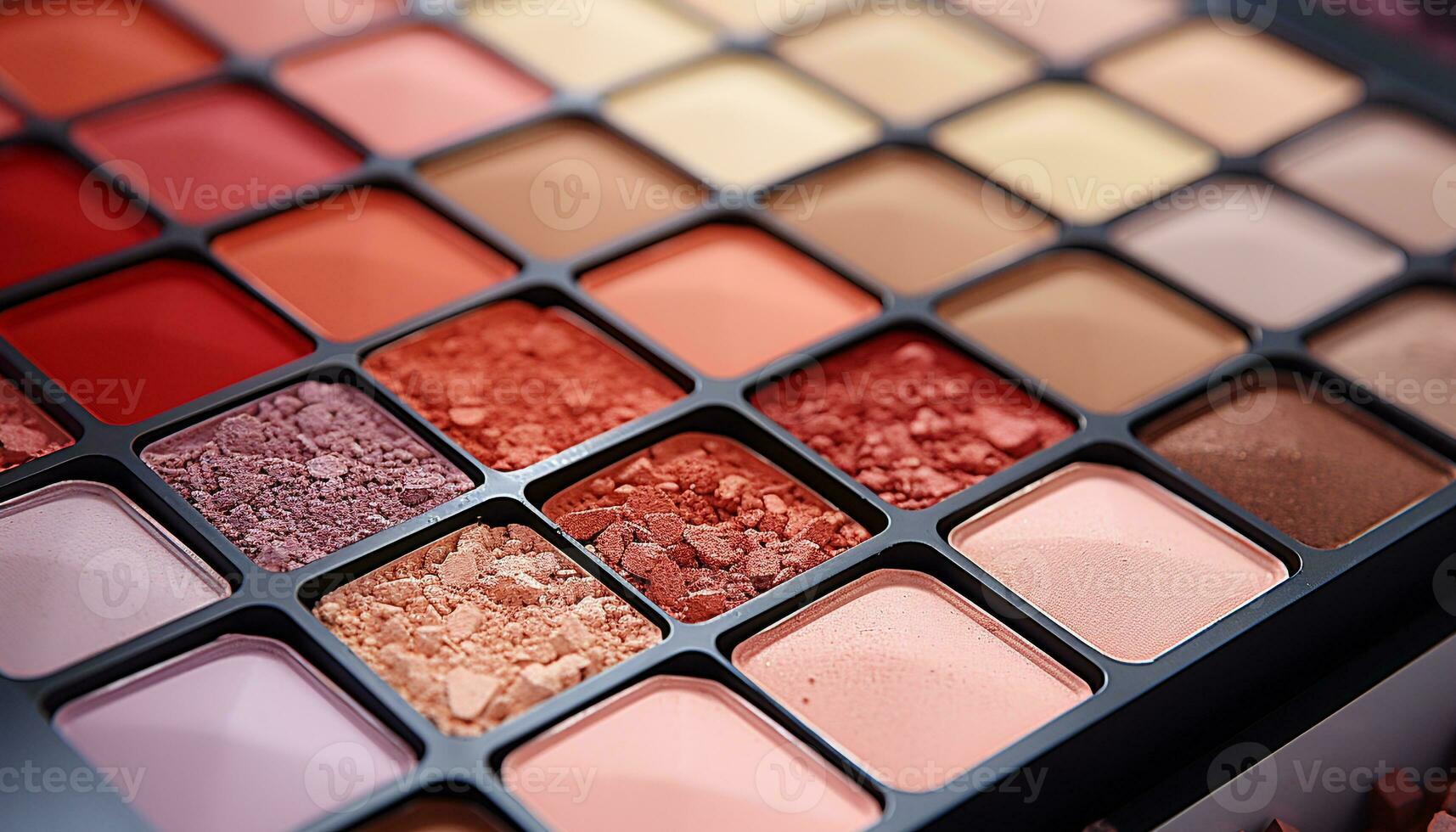 AI generated Glamourous eyeshadow palette, a vibrant collection of multi colored beauty generated by AI photo