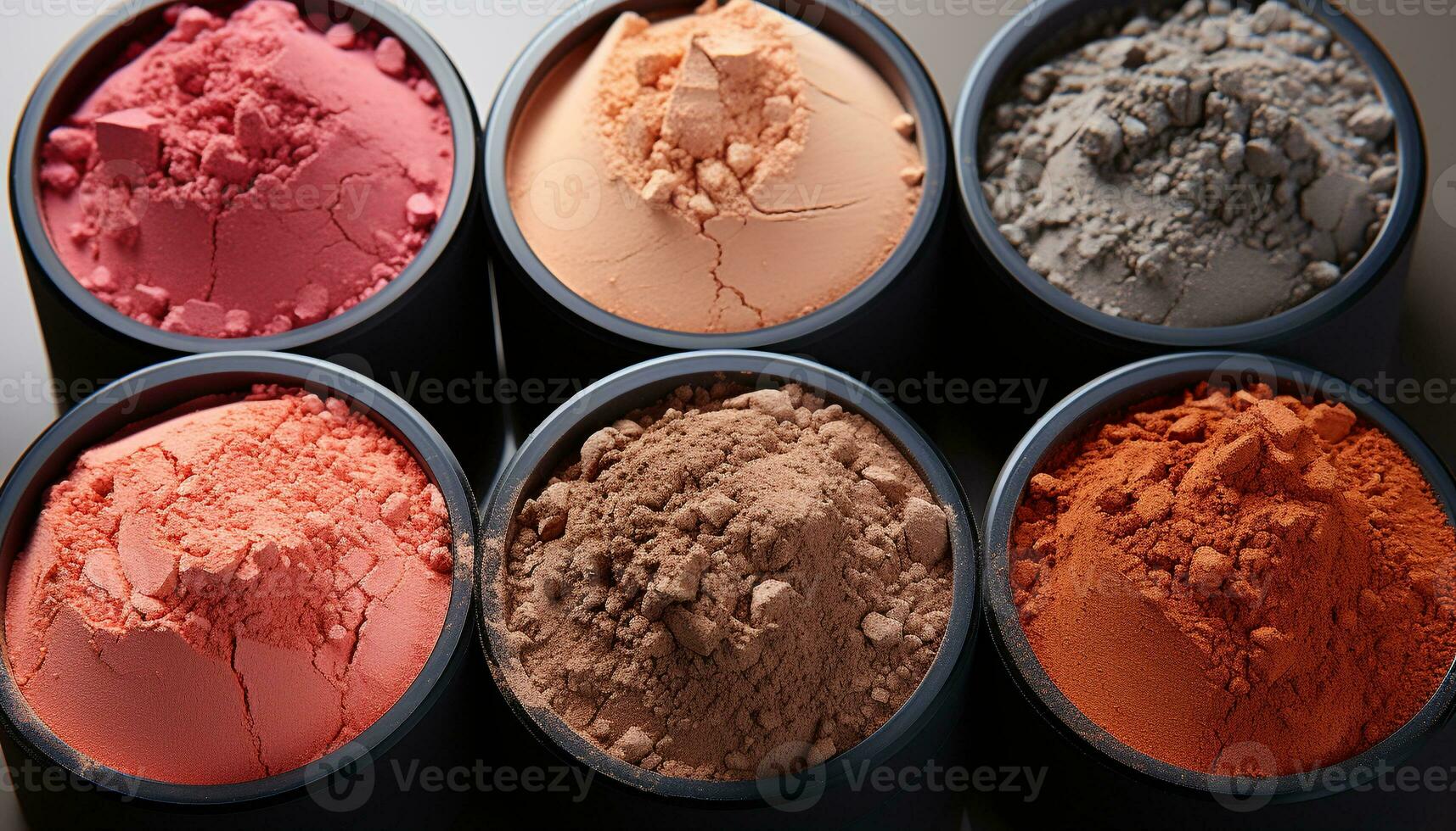 AI generated A variety of crushed chocolate eyeshadow, a sweet indulgence generated by AI photo