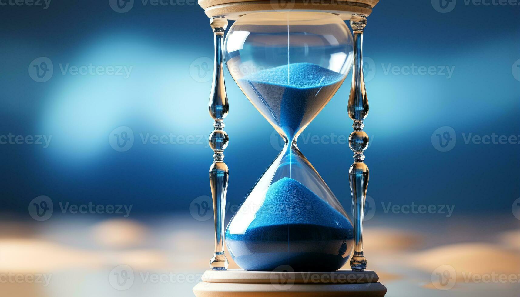 AI generated Time flowing, old clock measures success in motion generated by AI photo