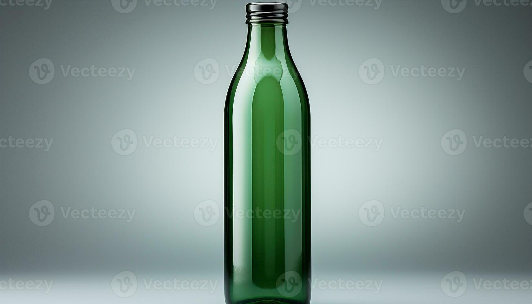 AI generated Empty wine bottle with green label, symbolizing freshness and winery generated by AI photo