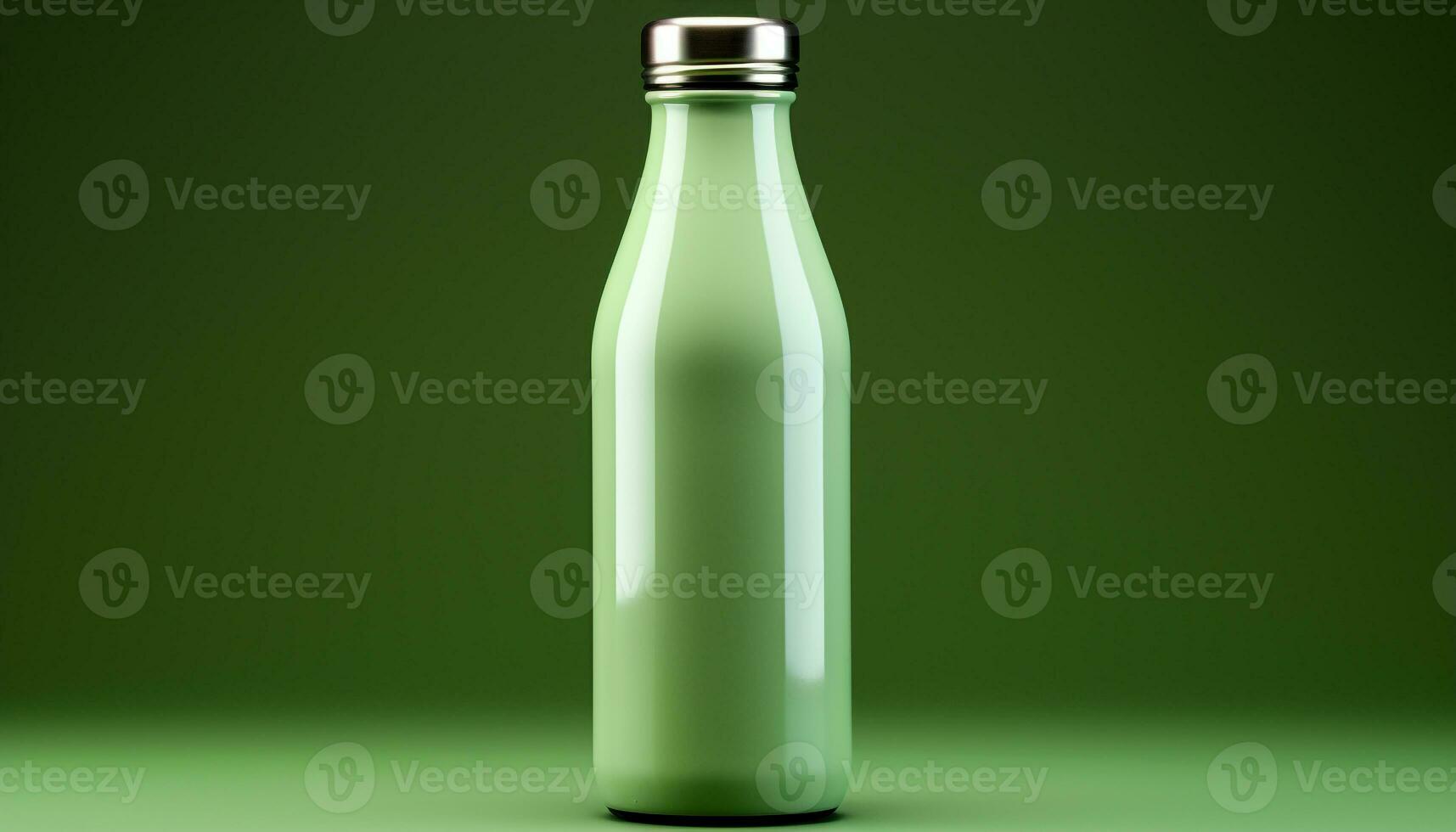 AI generated A refreshing green drink in a clean plastic bottle generated by AI photo