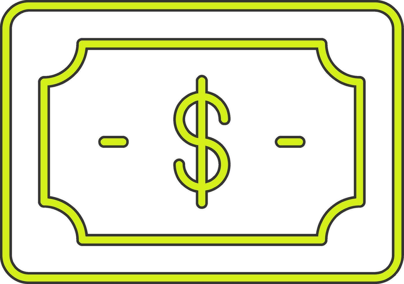 icono de vector de nota de dólar