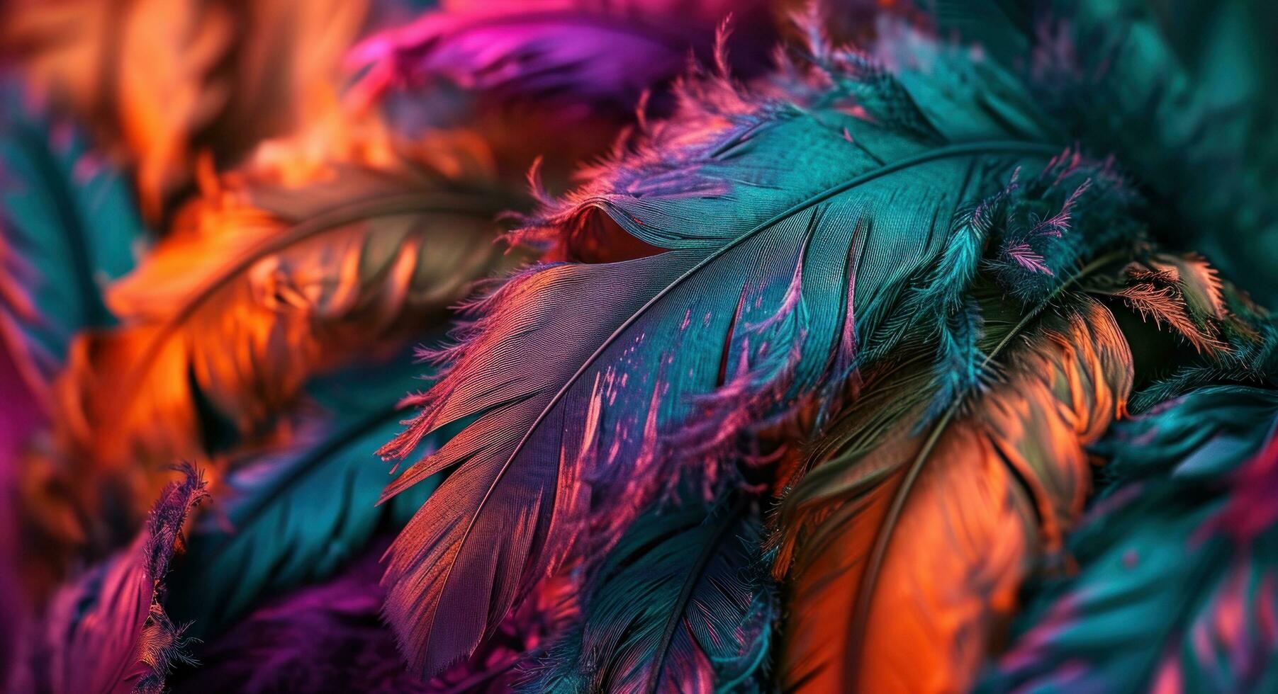 AI generated blackhaired feathers wallpaper, photo