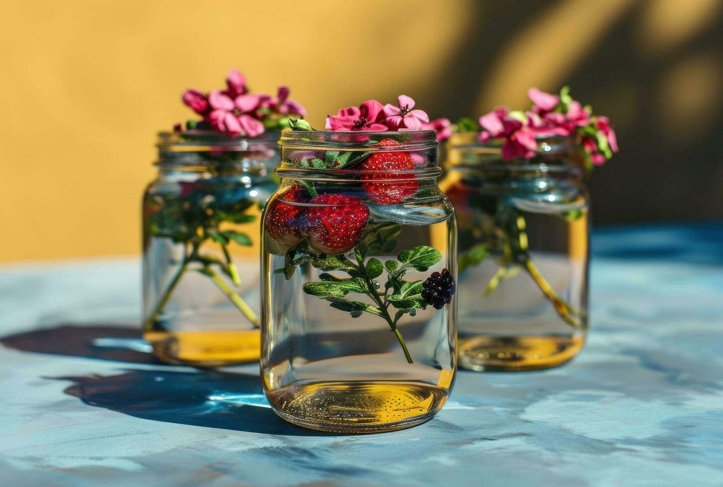 AI generated healthy drink ideas for women and girls berry and strawberry water photo