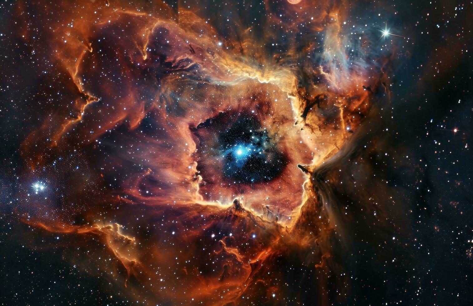 AI generated nebula in space with stars, photo