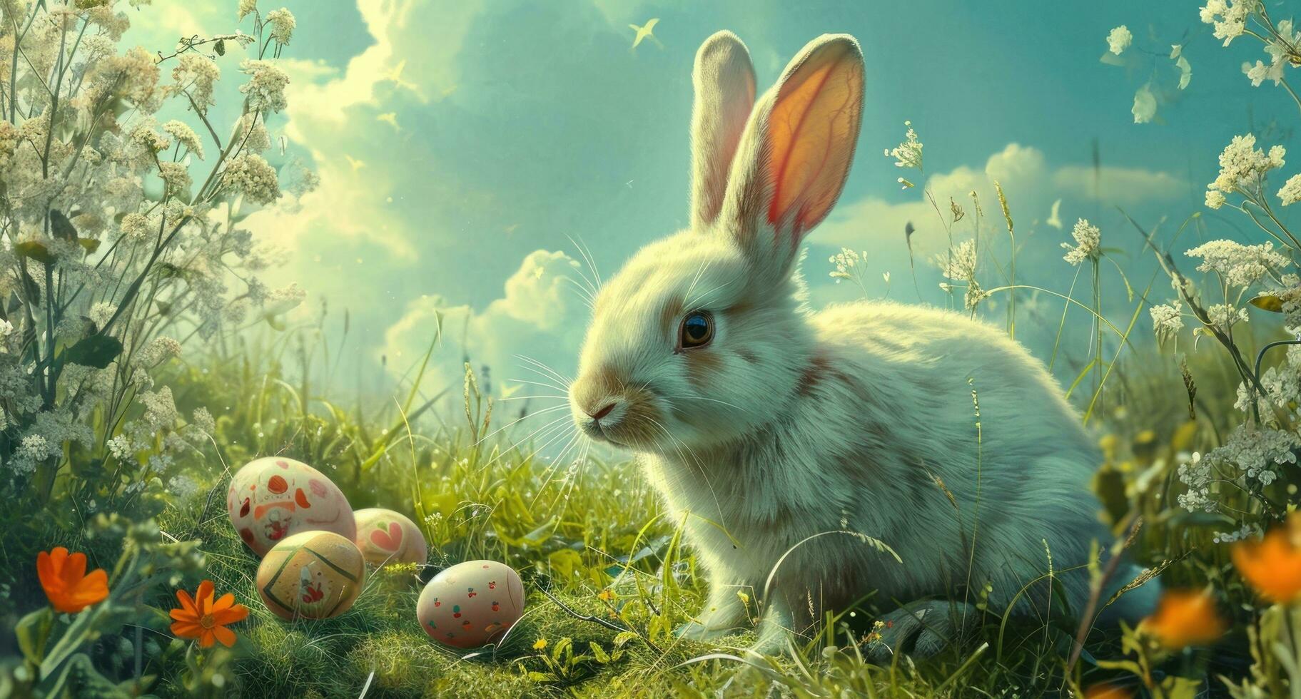 AI generated i love easter bunny easter rabbit photo