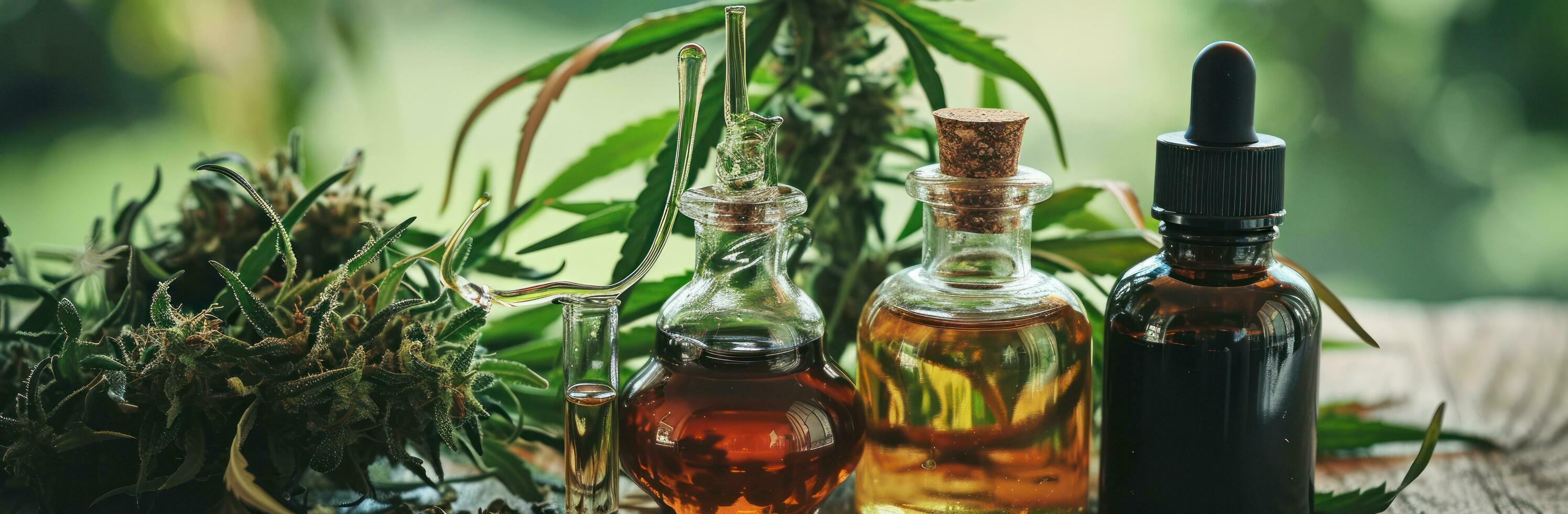 AI generated different types of cannabis oil being used photo