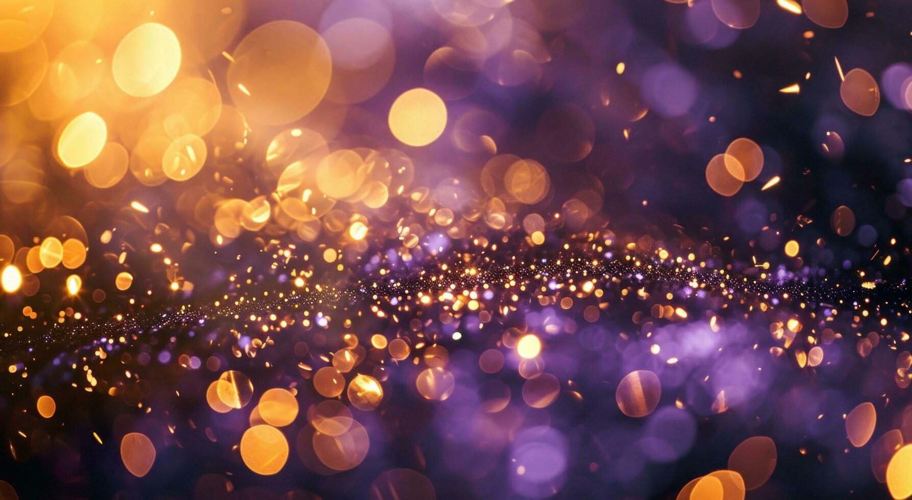 AI generated purple and gold background with stars in the sky photo