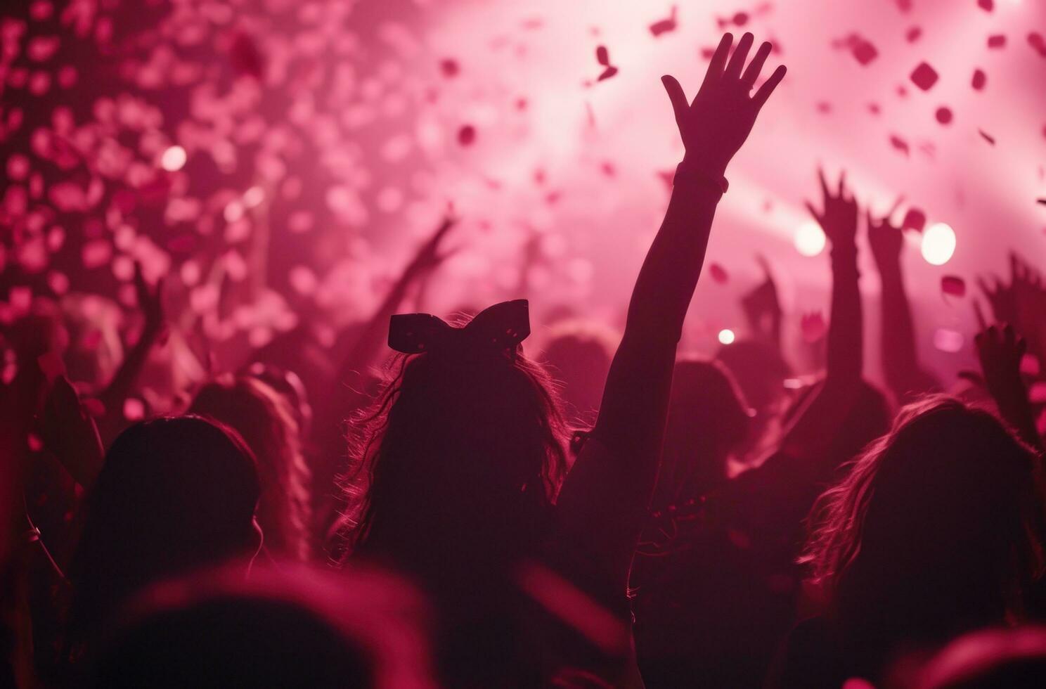 AI generated people at a concert singing and dancing photo