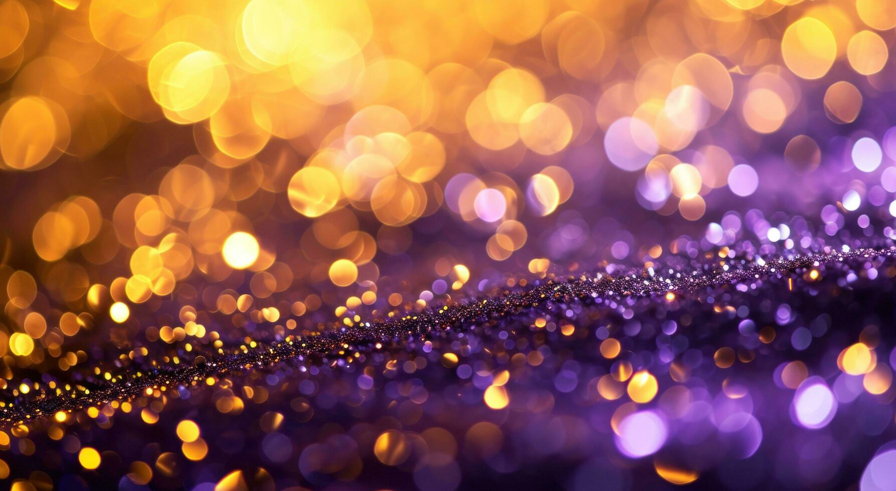 AI generated purple and gold background with stars in the sky photo