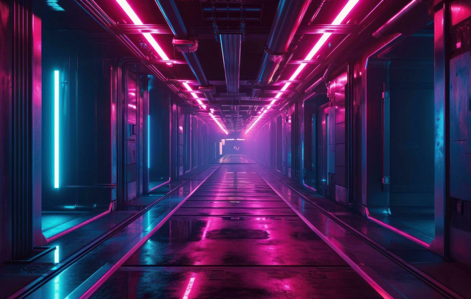 AI generated neon light background photo