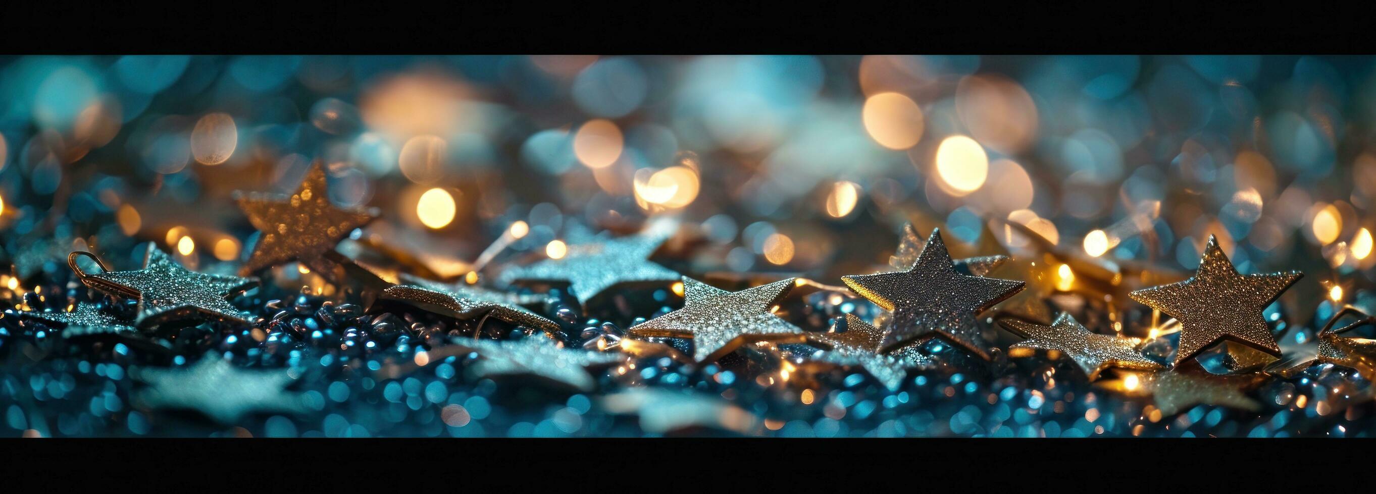 AI generated stars on a bokeh background photo