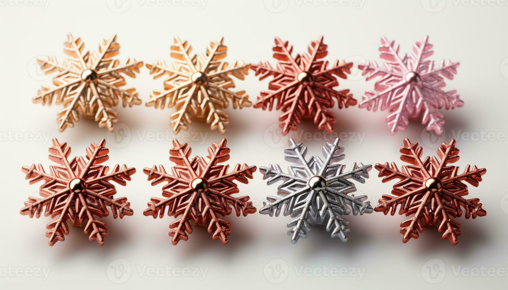 AI generated Winter snowflake decoration on white background, a symbol of celebration generated by AI photo